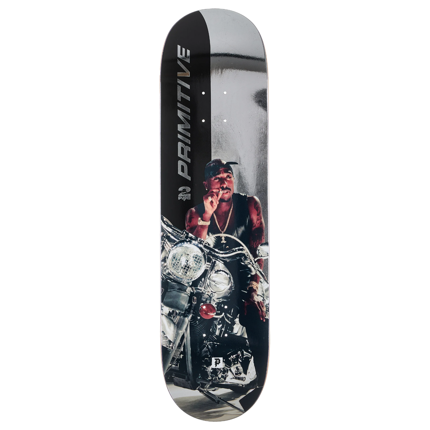Primitive Skateboard Deck x Tupac Moto 8.25" SIlver Foil 2pac