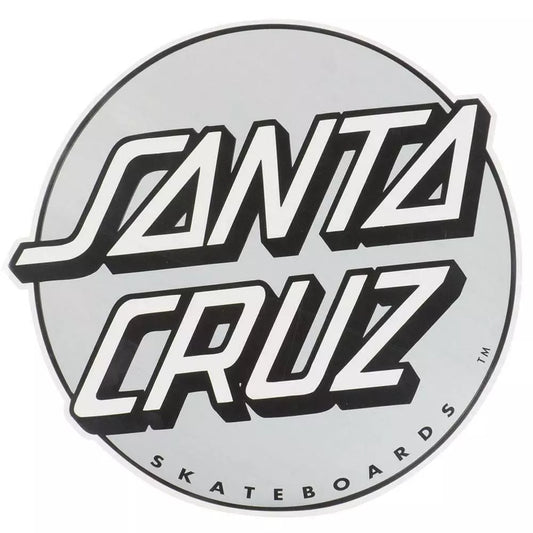 Santa Cruz Skateboards Sticker Classic Dot Silver 12" LARGE Skate decal
