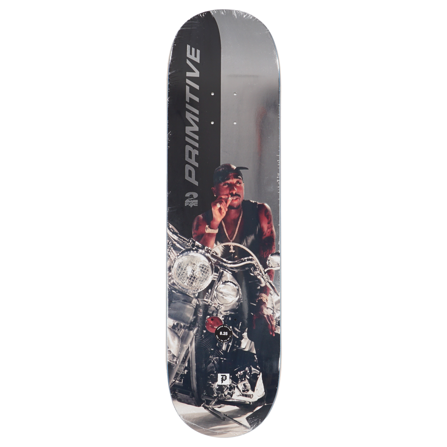Primitive Skateboard Deck x Tupac Moto 8.25" SIlver Foil 2pac