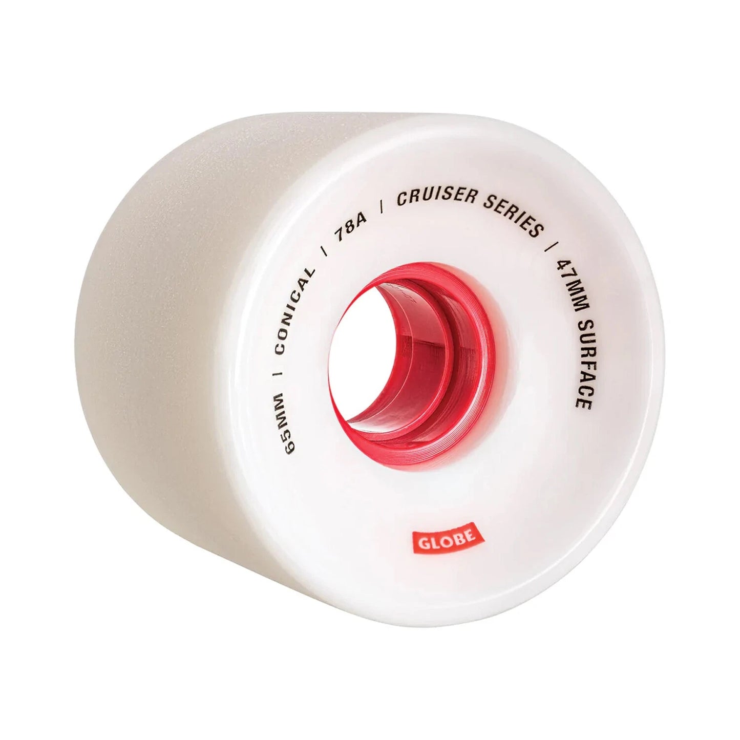Globe Skateboard Wheels Conical Cruiser 65mm White/Red 78a