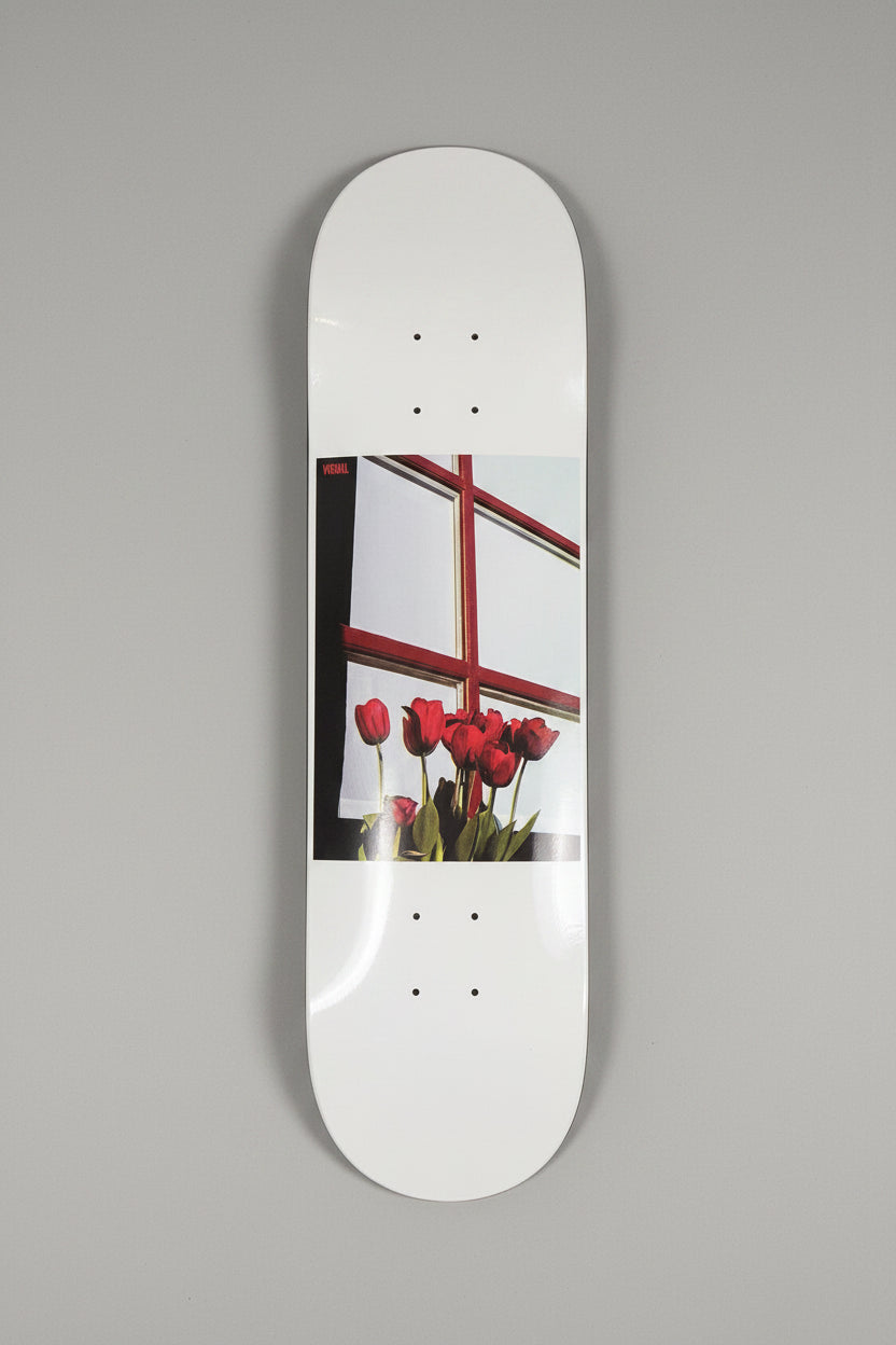 Visual Roses Skateboard Deck 80 White