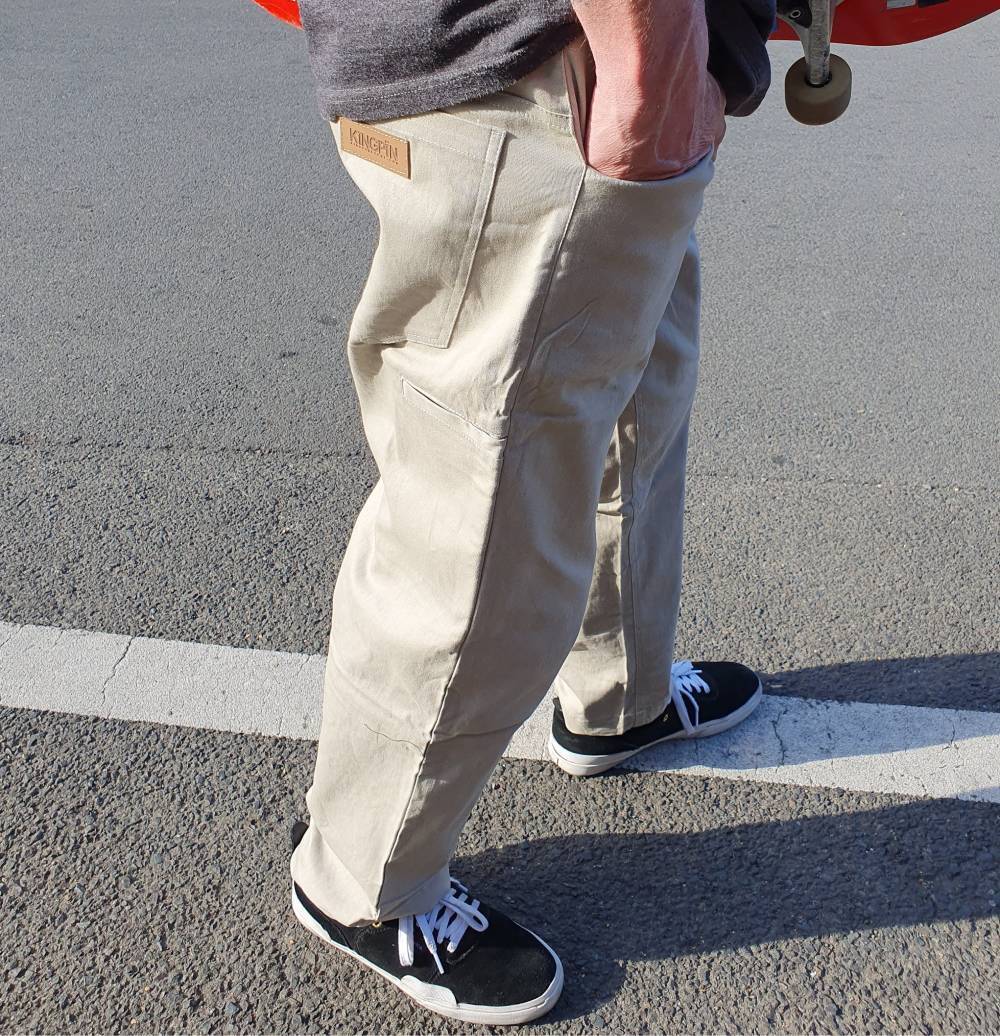 Kingpin Skate Supply Work Pants Baggy Bone w/ Stash Pocket