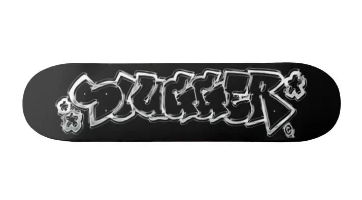 Slugger Metallic Logo Black / Silver Skateboard Deck Skate Board ASST SIZES