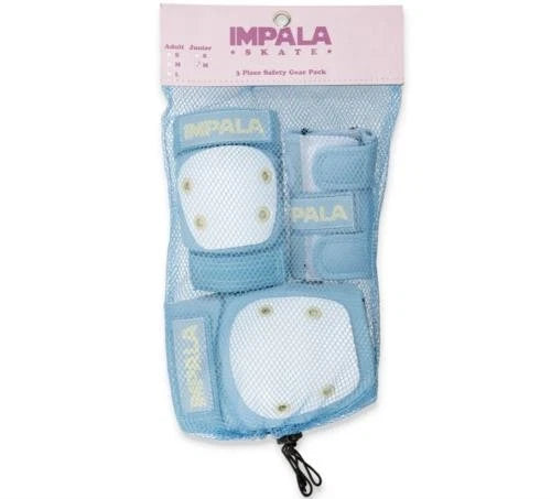 IMPALA PROTECTIVE SET PADS JUNIOR PRO 3 PACK LIGHT BLUE ELBOW KNEE WRIST PADS