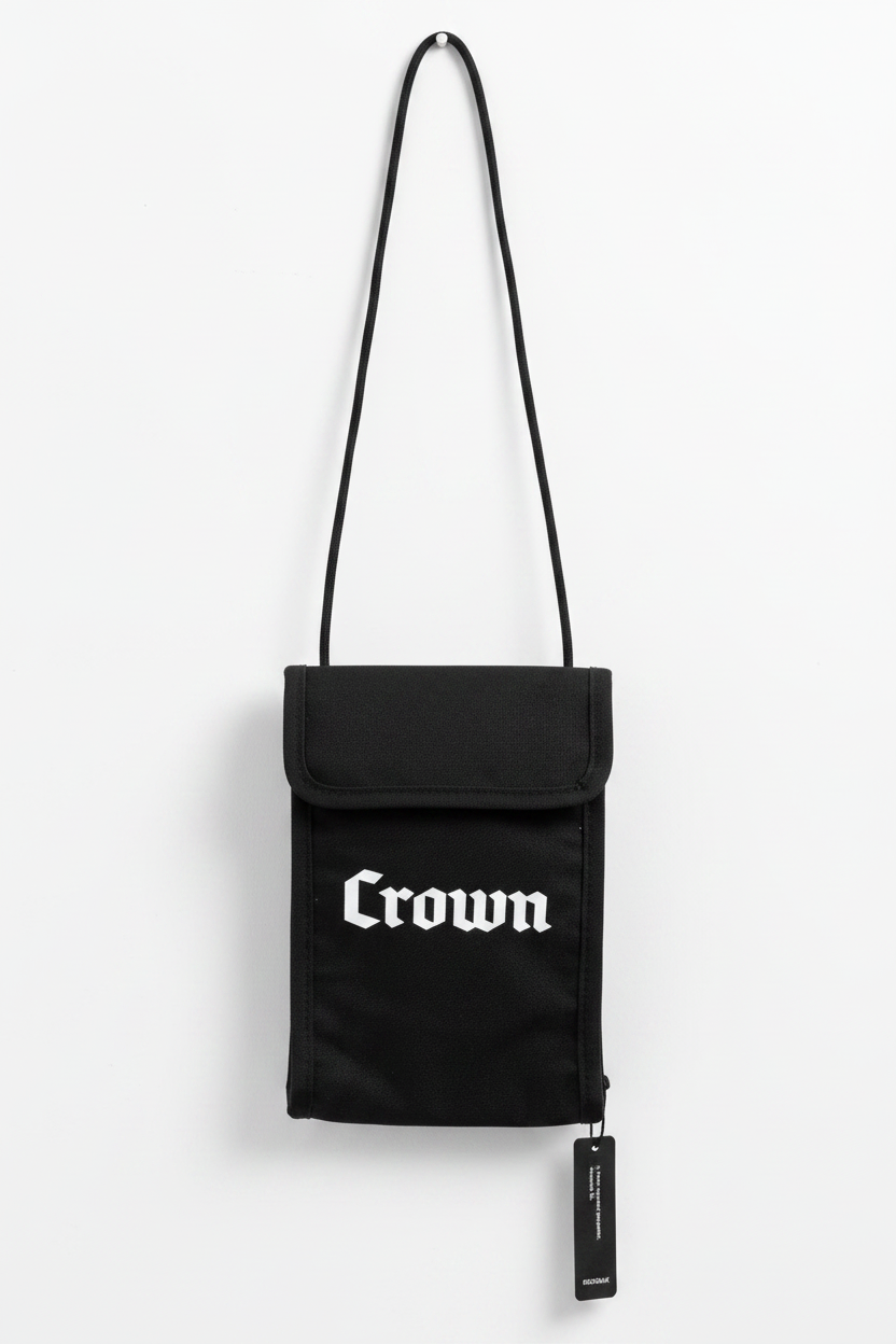 Crown Og Print Camera Bag Black White