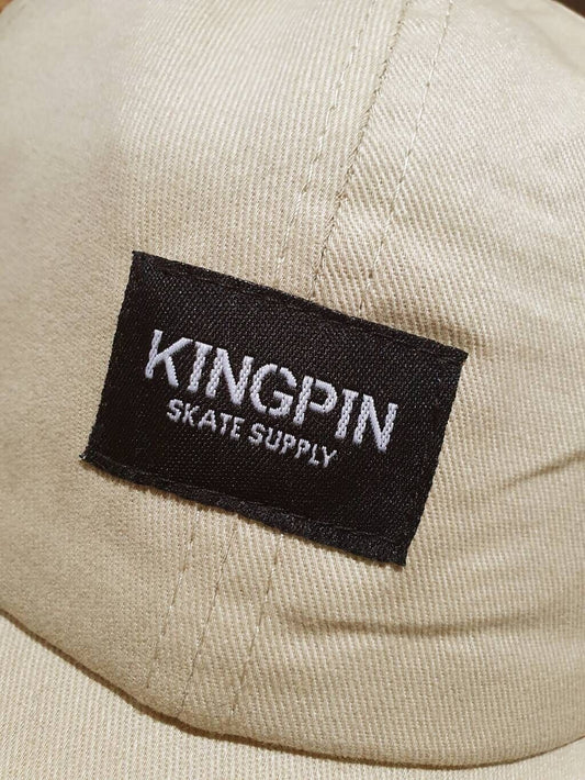 Kingpin Skate Supply Cap Black Label Khaki Snapback Jockey Skateboard Hat