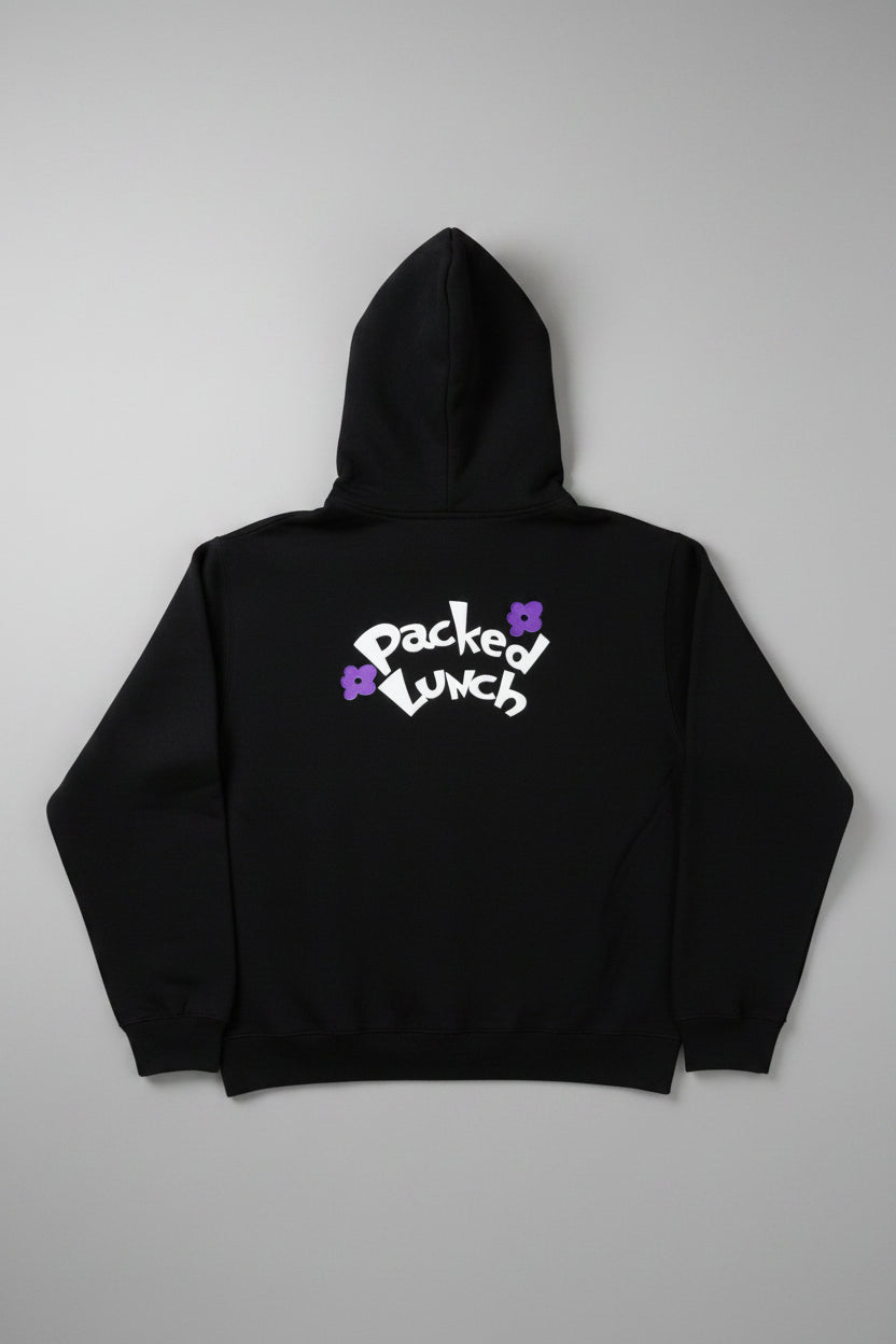 Packed Lunch Logo Hoodie Black Pullover