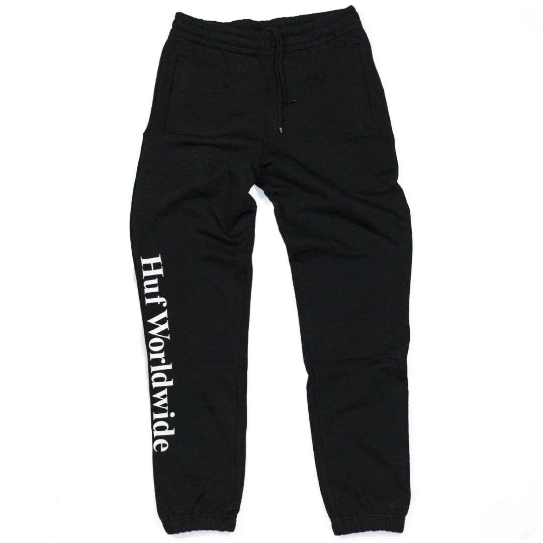 Huf - Essentials Black Track Pants Huf Worldwide Size L Mens
