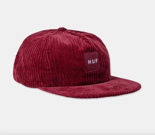 Huf Box Logo Cord 5 Panel Cap Rose