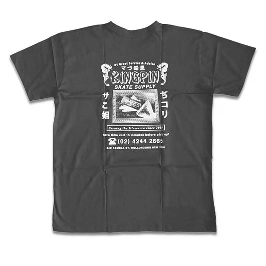 Kingpin Skate Supply Tee Fortune Charcoal Skateboard T-Shirt