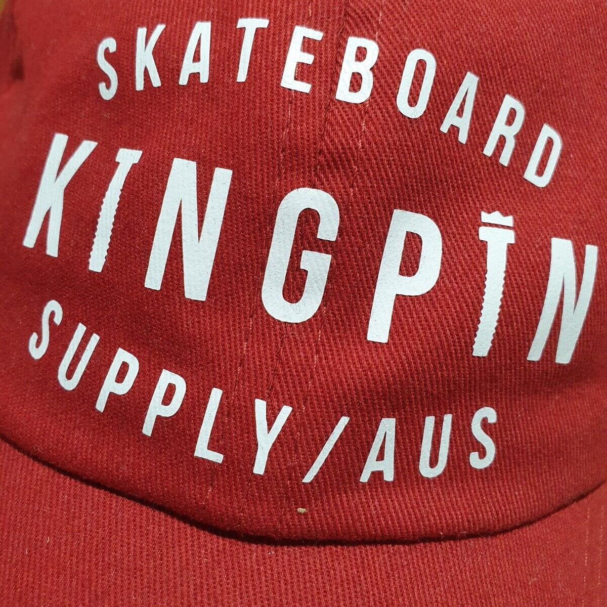 Kingpin Skate Supply Cap Retro Dad Hat Ruby Red Snapback