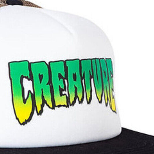Creature Trucker Logo White/Tan/Black Cap OSFA Skateboard Hat