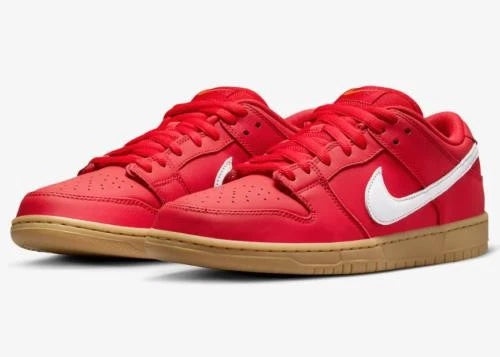 Nike Sb Dunk Low Pro Skate Shoe University Red Gum