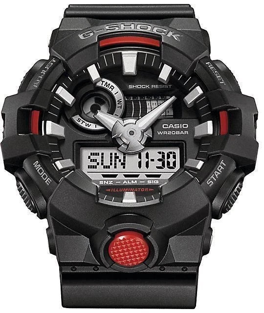 Casio G Shock Ga700 1A Watch Black Red