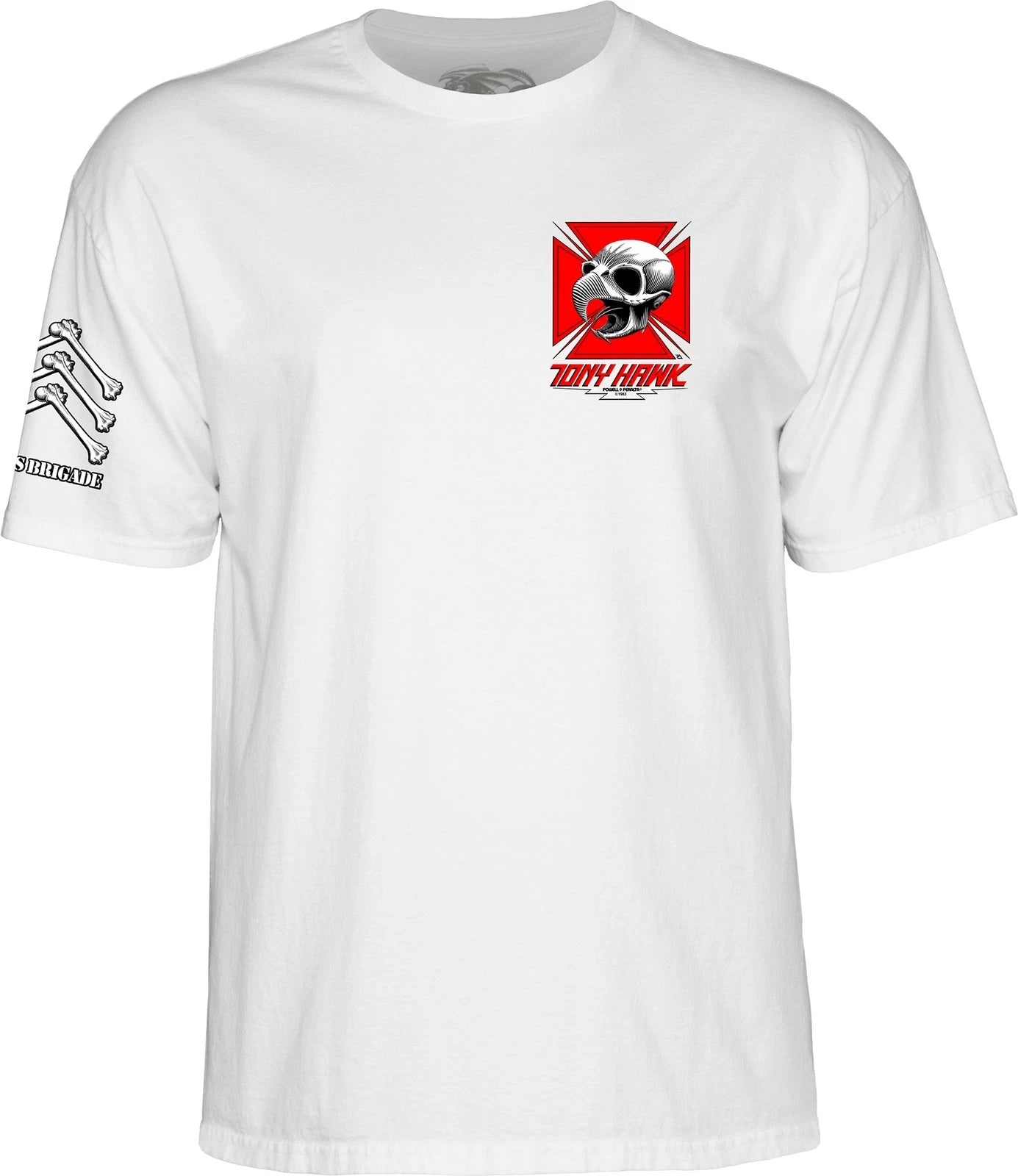 Powell Peralta Tee Tony Hawk White Bones Brigade Reissue T Shirt