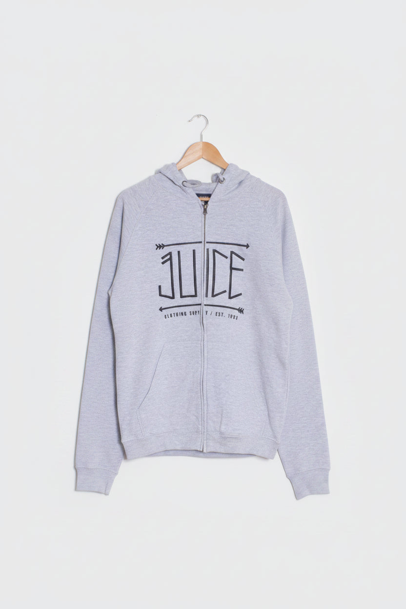 JUICE CLOTHING ARROW HOODED FLEECE GREY MARLE zip HOODY hoodie