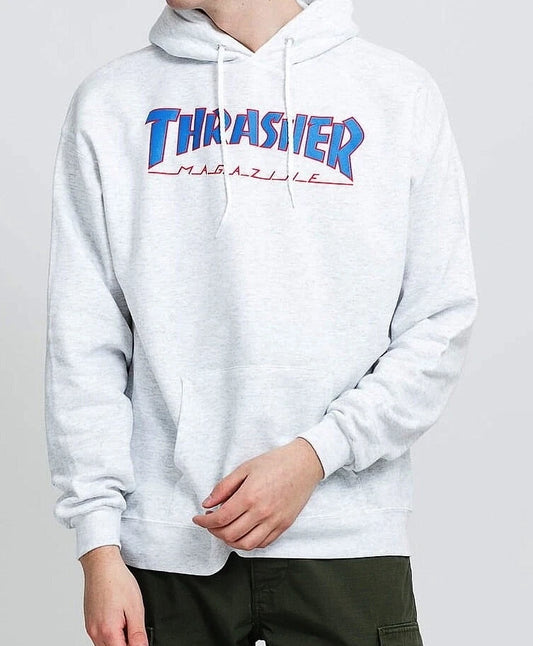 THRASHER SKATEBOARD MAGAZINE Outlined Hood Jumper ASH GREY | Hoodie Pullover