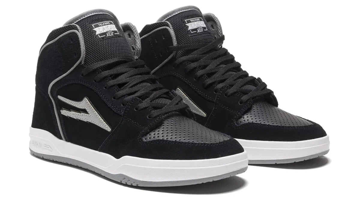 Lakai Telford Suede Skate Shoes Black Reflective