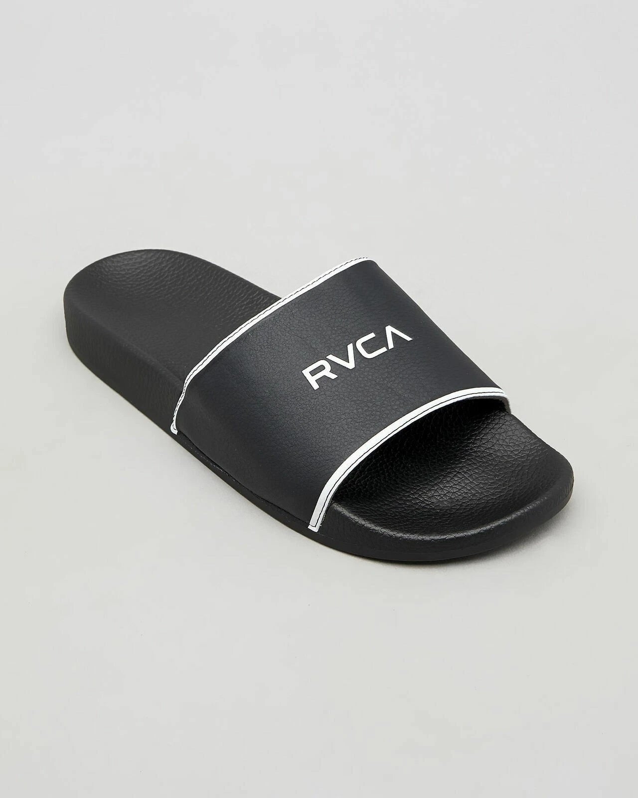 Rvca Mens Slides Black Sandals Beach Shoes
