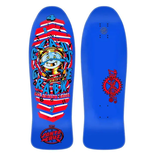 Santa Cruz Skateboard Deck Claus Grabke All Around Neon Blue 9.898" Reissue