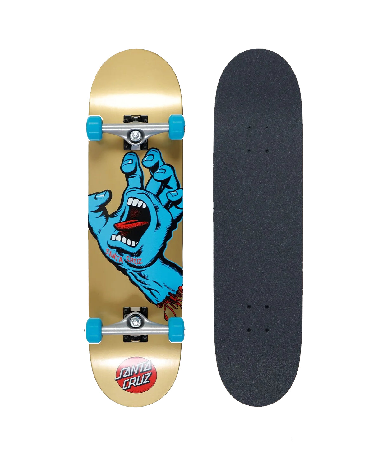Santa Cruz Skateboard Complete Screaming Hand Large 8 25 Gold