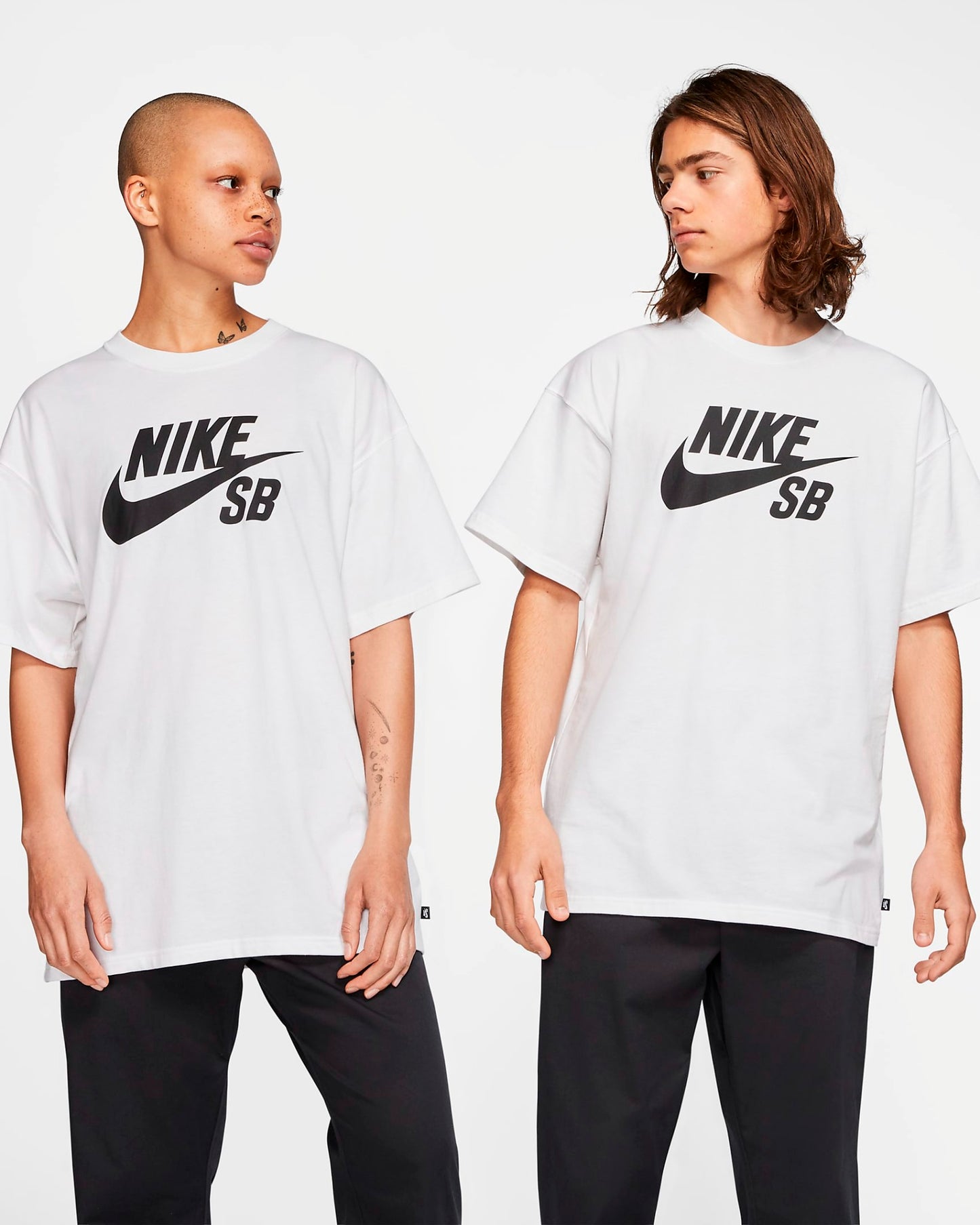 Nike Sb Tee Logo Skate Hbr White Black Unisex Skateboard T Shirt