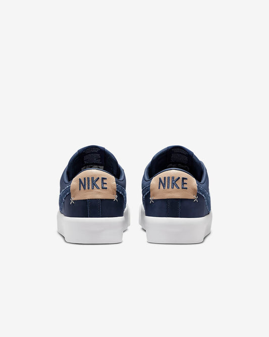 Nike Sb Shoes Blazer Low Pro Gt Premium Midnight Navy Denim Skate Sneakers
