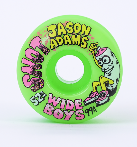 Snot Wheels Jason Adams Wide Boys NEON GREEN 52mm 99a