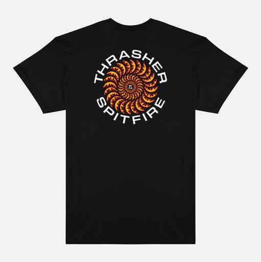 Thrasher x Spitfire Tee Classic Swirl Black