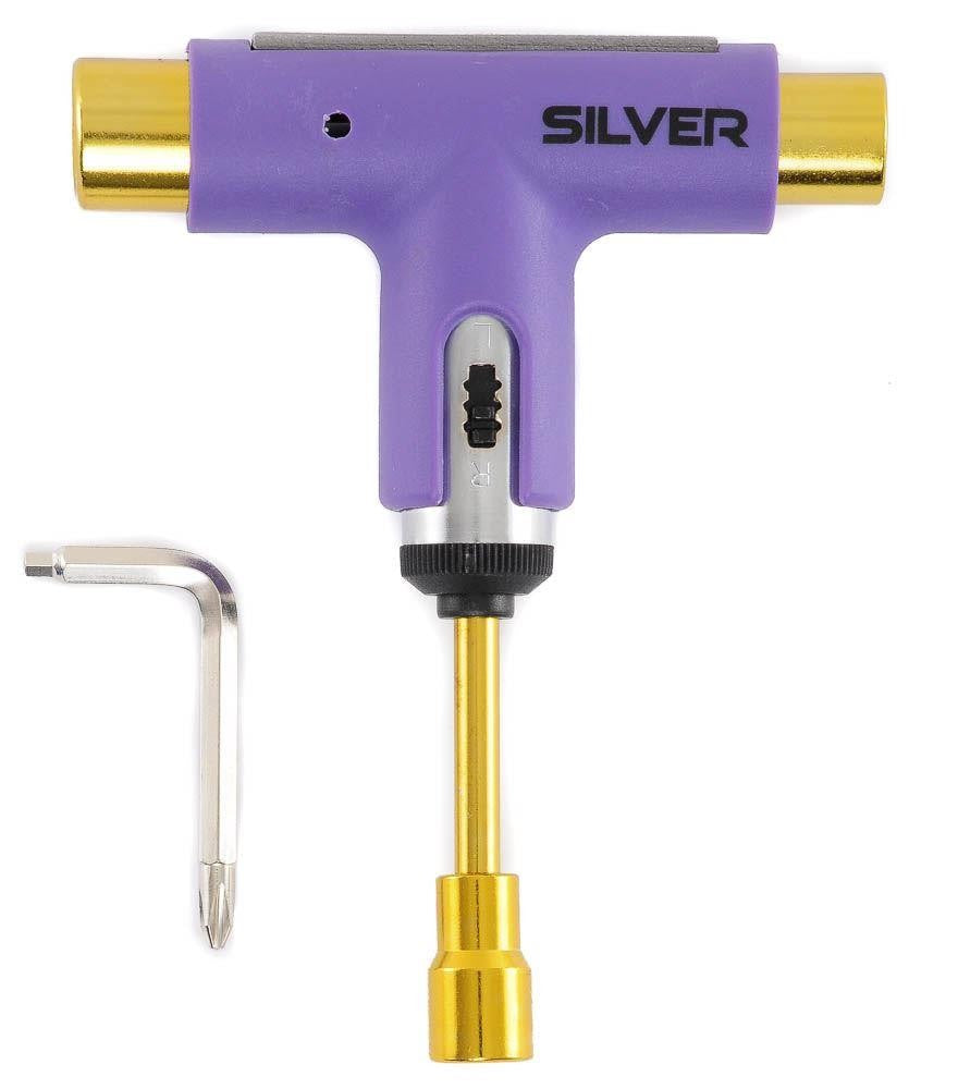 Silver Trucks Skate Tool Neon Purple Gold Ratchet Complete Skateboard T Tool