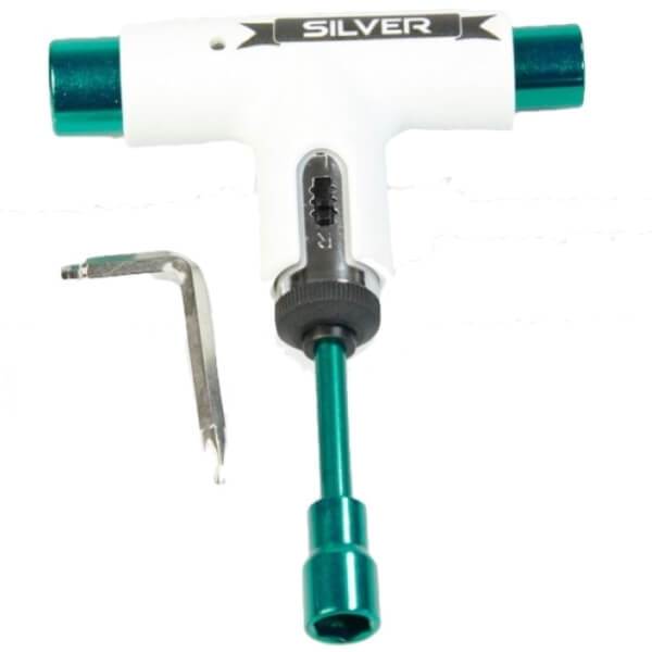 Silver Trucks Skate Tool White Premium Ratchet Complete Skateboard T Tool