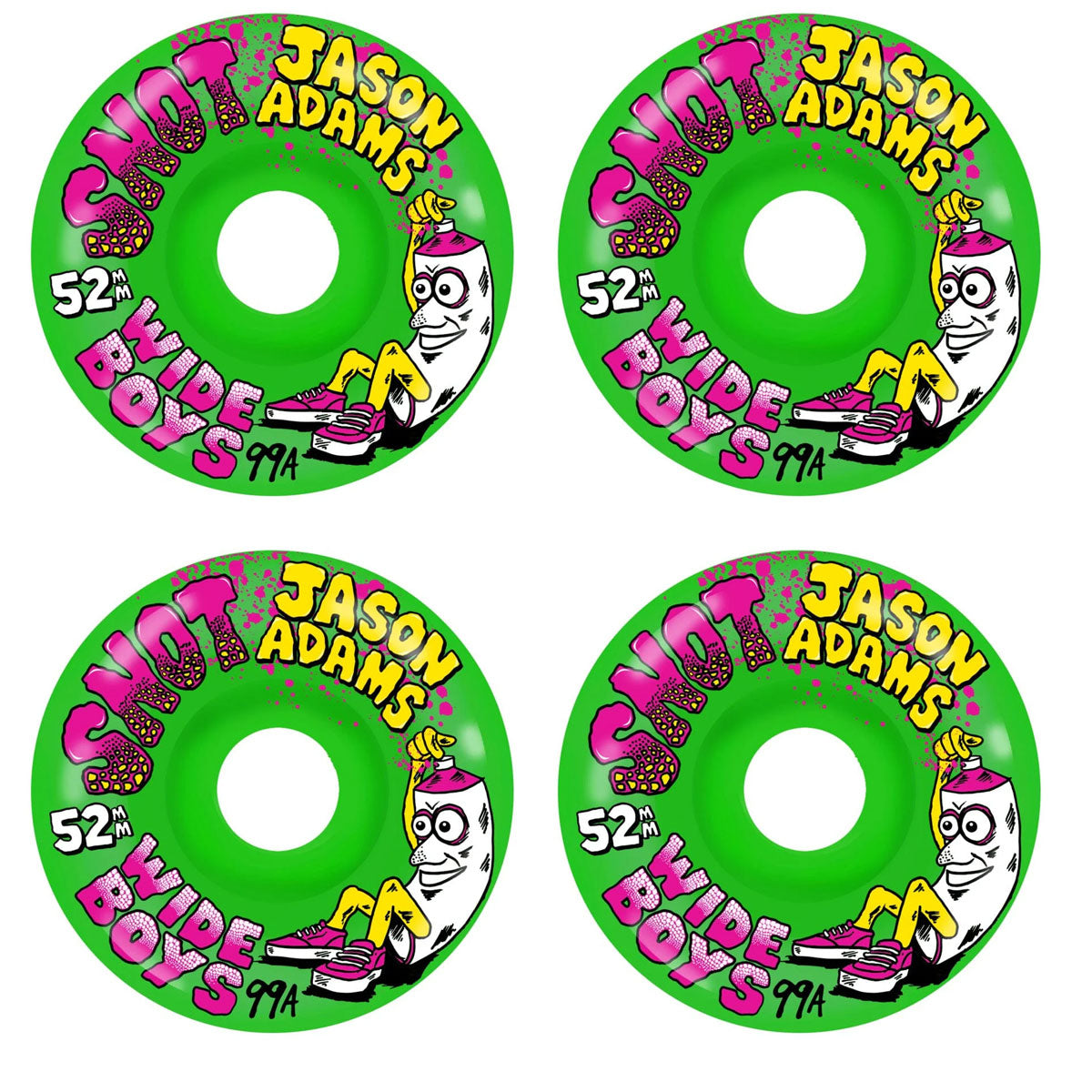 Snot Wheels Jason Adams Wide Boys Neon Green 52Mm 99A