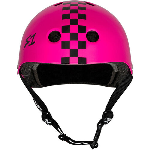 S-One Helmet Lifer Pink Gloss/Black Checkers ( Arisa Trew ) s1 Helmet