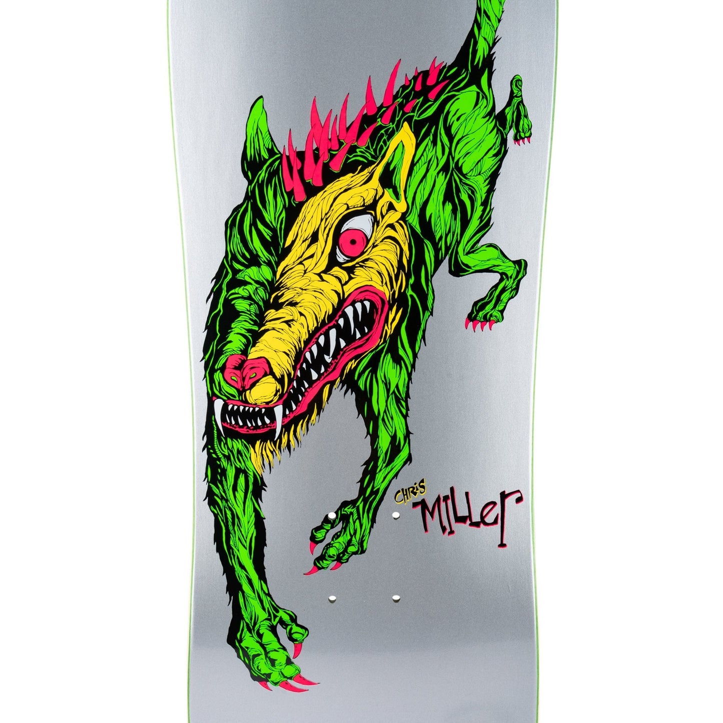 Welcome Skateboard Deck Chris Miller Beast Metallic Silver 10 On Crossbone