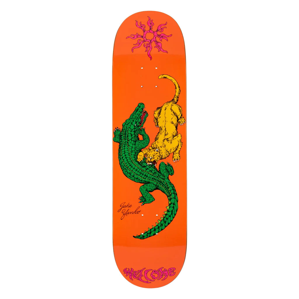 Welcome Skateboard Deck Jake Yanko Swamp Fight Orange 8 5 On Popsicle