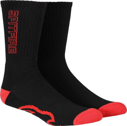 Spitfire Socks 3 Pack Classic 87 Black Red Crew Size 7 11 Skateboard Sox