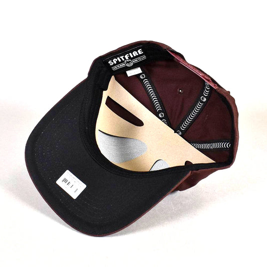 Spitfire Wheels Cap Bighead Snapback Dark Red Black Skateboard Hat