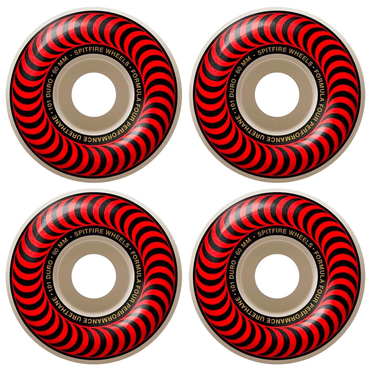 Spitfire Wheels Formula Four Classic Swirl 60Mm Red 101D F4