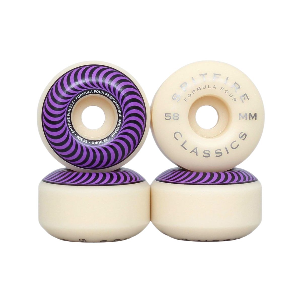 Spitfire Wheels Formula Four Classic Swirl 58Mm Purple 99D F4