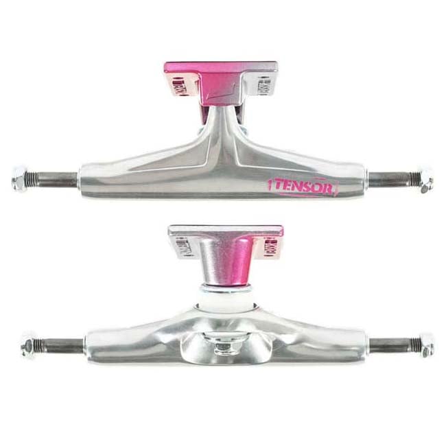 Tensor Skateboard Trucks Alum Stencil Mirror Raw Crimson Fade 5 25 Axles 8