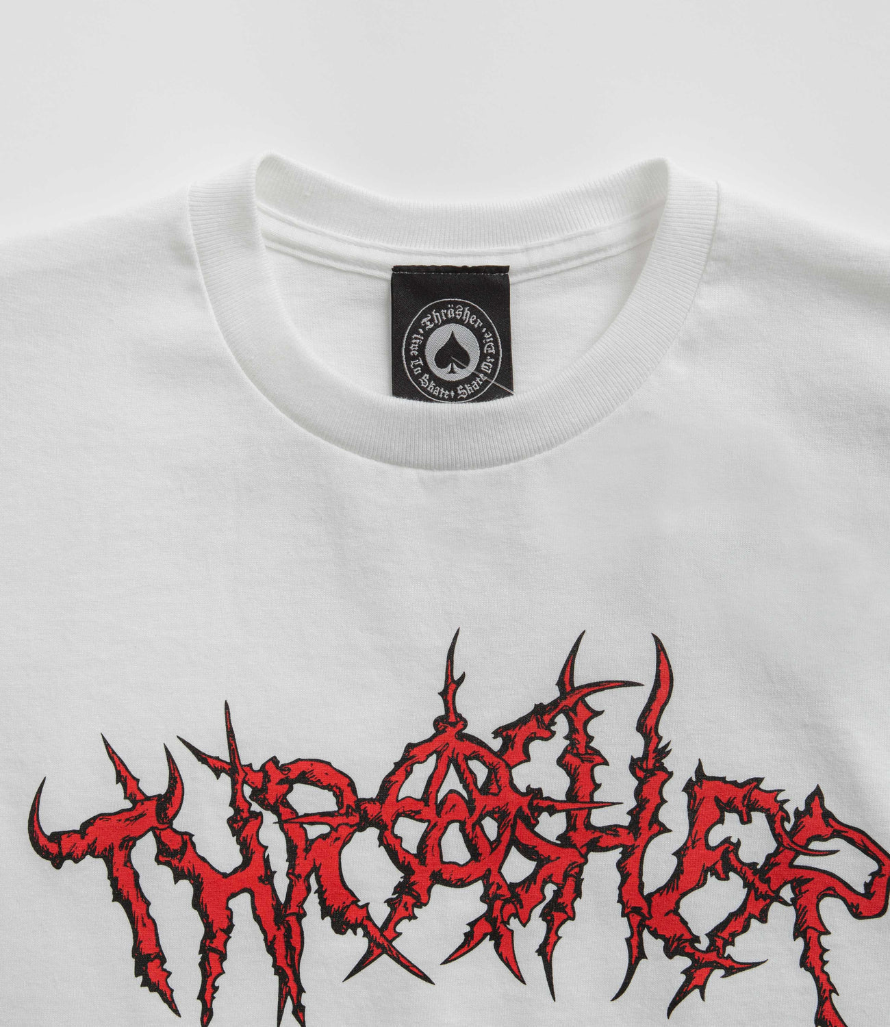 Thrasher Tee Thorns White Premium Skateboard Magazine T Shirt