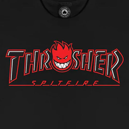 Thrasher x Spitfire Tee Big Head Outline Black