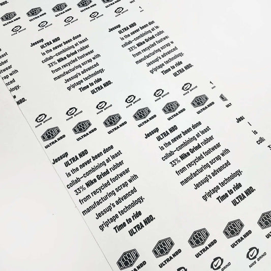 Jessup Grip Tape ULTRA NBD Black Original 9" x 33" Skateboard Griptape