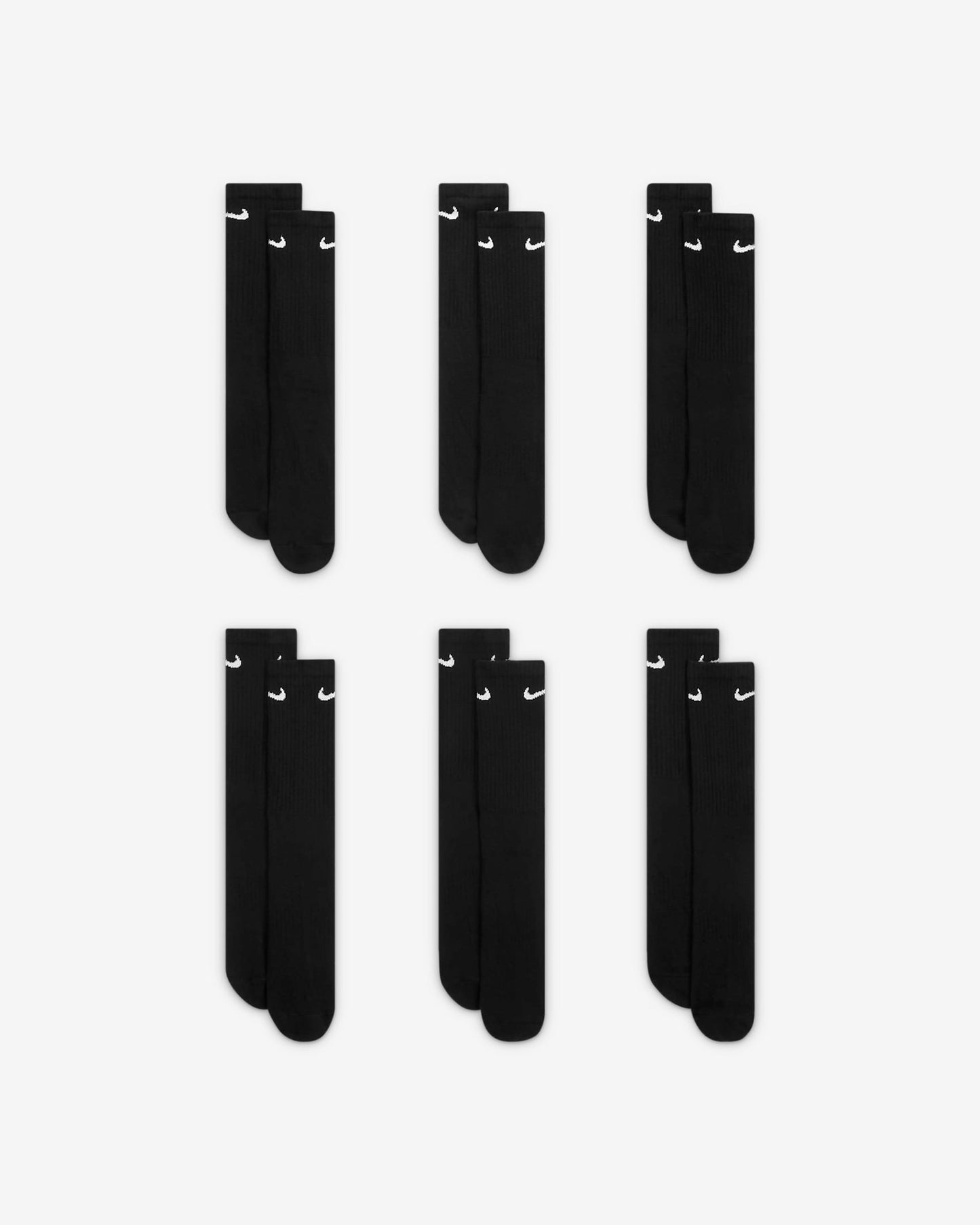 NIKE SB Socks 6 Pack Crew Black SIZE XL Everyday Cushioned (6 Pairs)