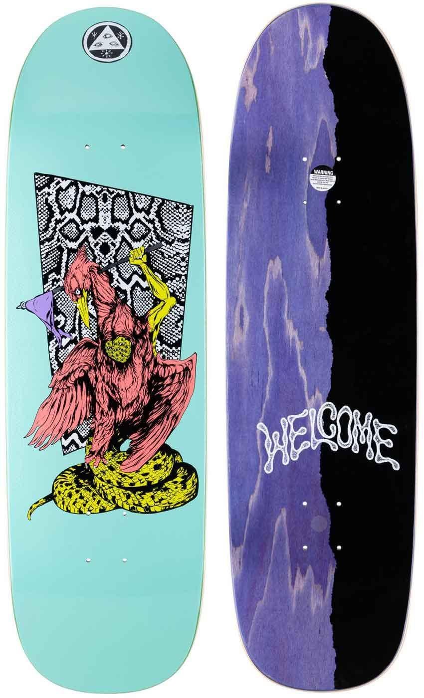 Welcome Skateboard Deck Twenty Eyes Teal 9 25 Boline Shape