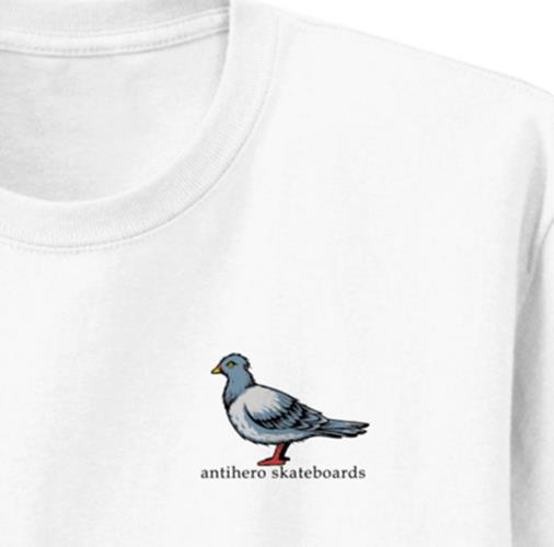 Anti Hero Tee LIL PIGEON White Skateboard T-Shirt