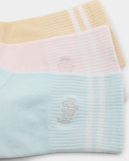 Stussy Socks Womens Graffiti Crew Multi 3 Pack Size OSFM