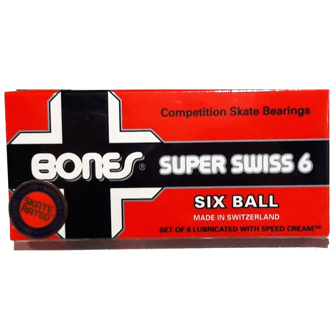 Bones Skateboard Bearings Super Swiss 6 Ball Speed Skate Rated Precision