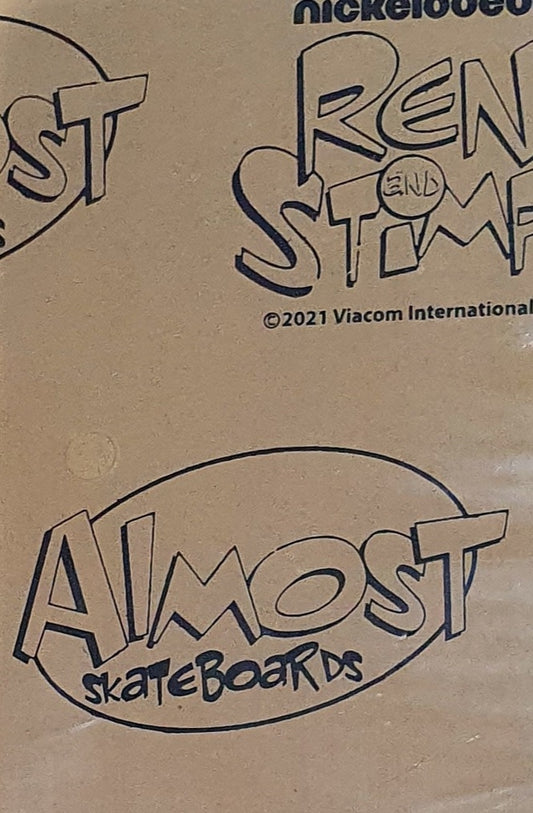 Almost Skateboards Grip Tape x Ren & Stimpy Freaking Black Full Deck Griptape