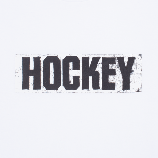 Hockey Tee Sticker Logo White Skateboard T-Shirt
